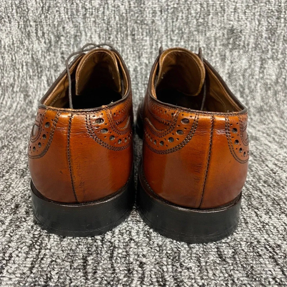 Allen Edmonds McAllister Wingtip Oxford Mens 9 D Brown Leather Brogue Shoes USA